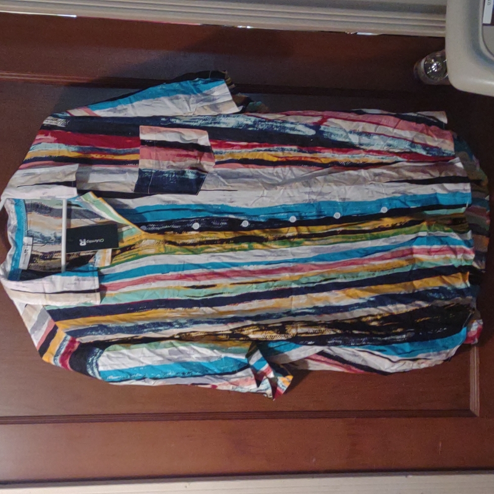 Charmkpr retro rayon button up summer vacation shirt bright colorful big XXXL 3x